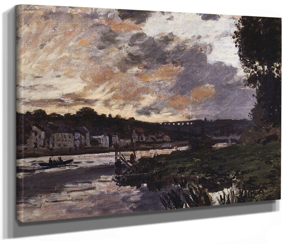 Seine At Bougival, Evening By Claude Monet Fine Art Print 2