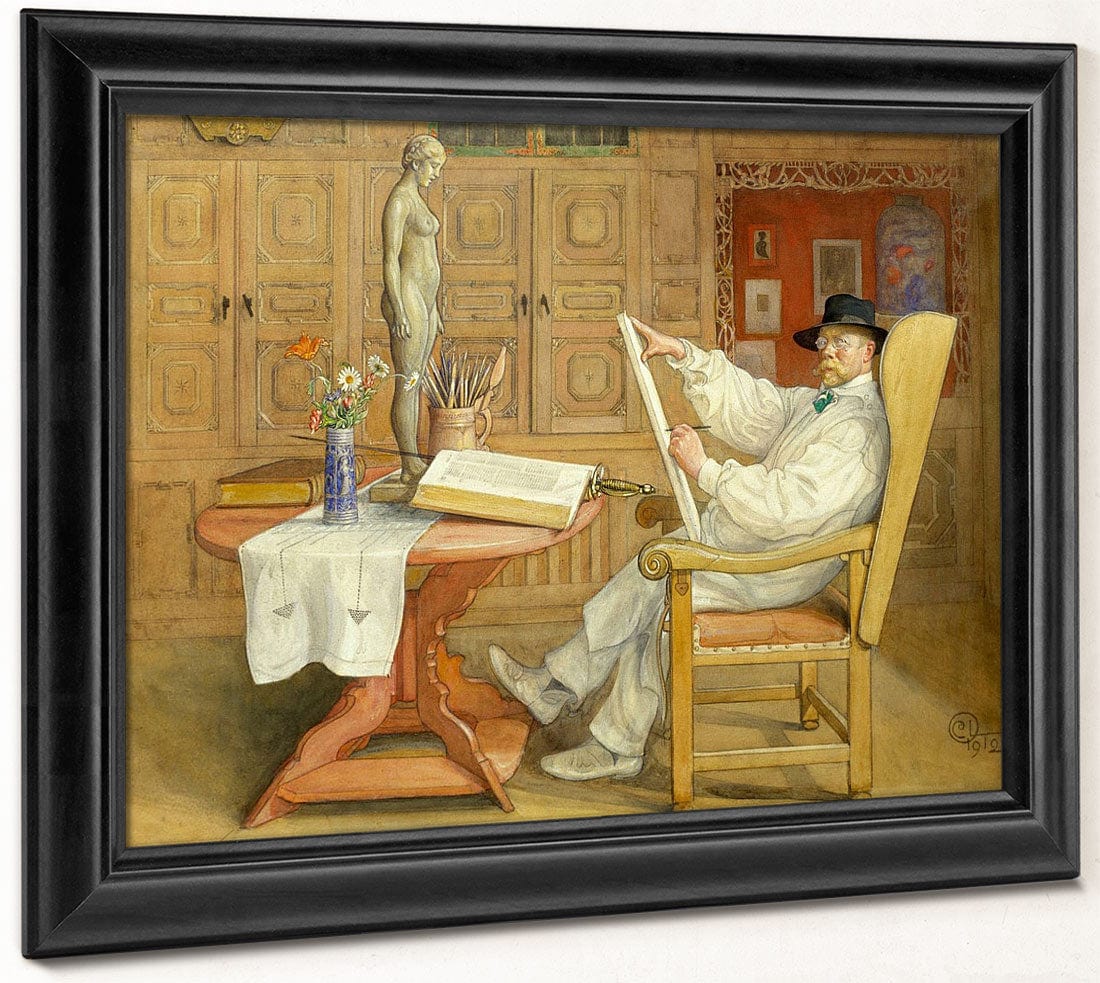 Self Portrait In The New Studio By Carl Larsson Fine Art Print 2