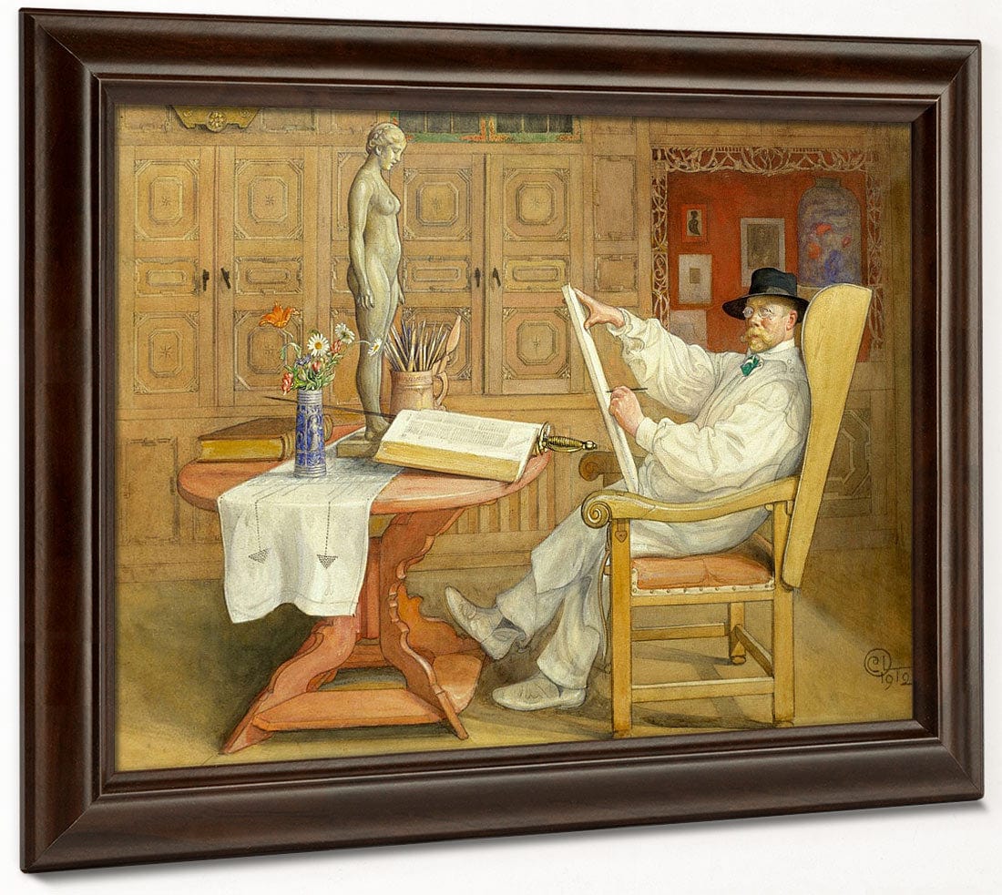 Self Portrait In The New Studio By Carl Larsson Fine Art Print 2