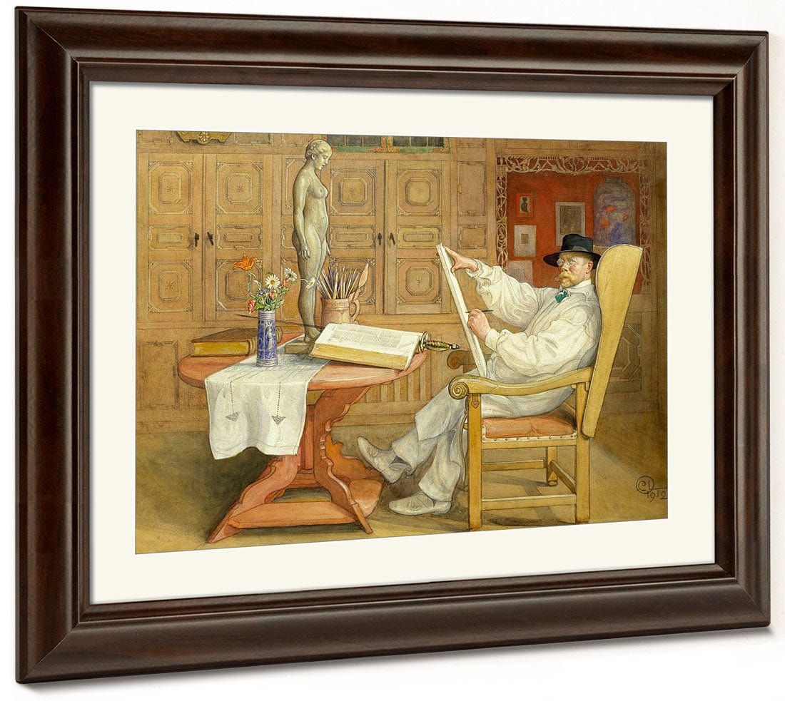Self Portrait In The New Studio By Carl Larsson Fine Art Print 2