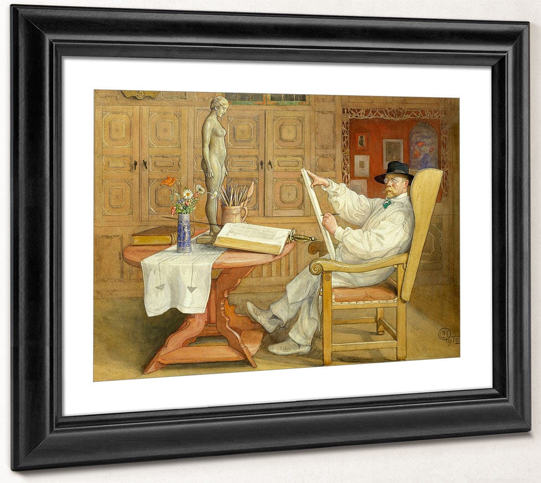Self Portrait In The New Studio By Carl Larsson Fine Art Print 2