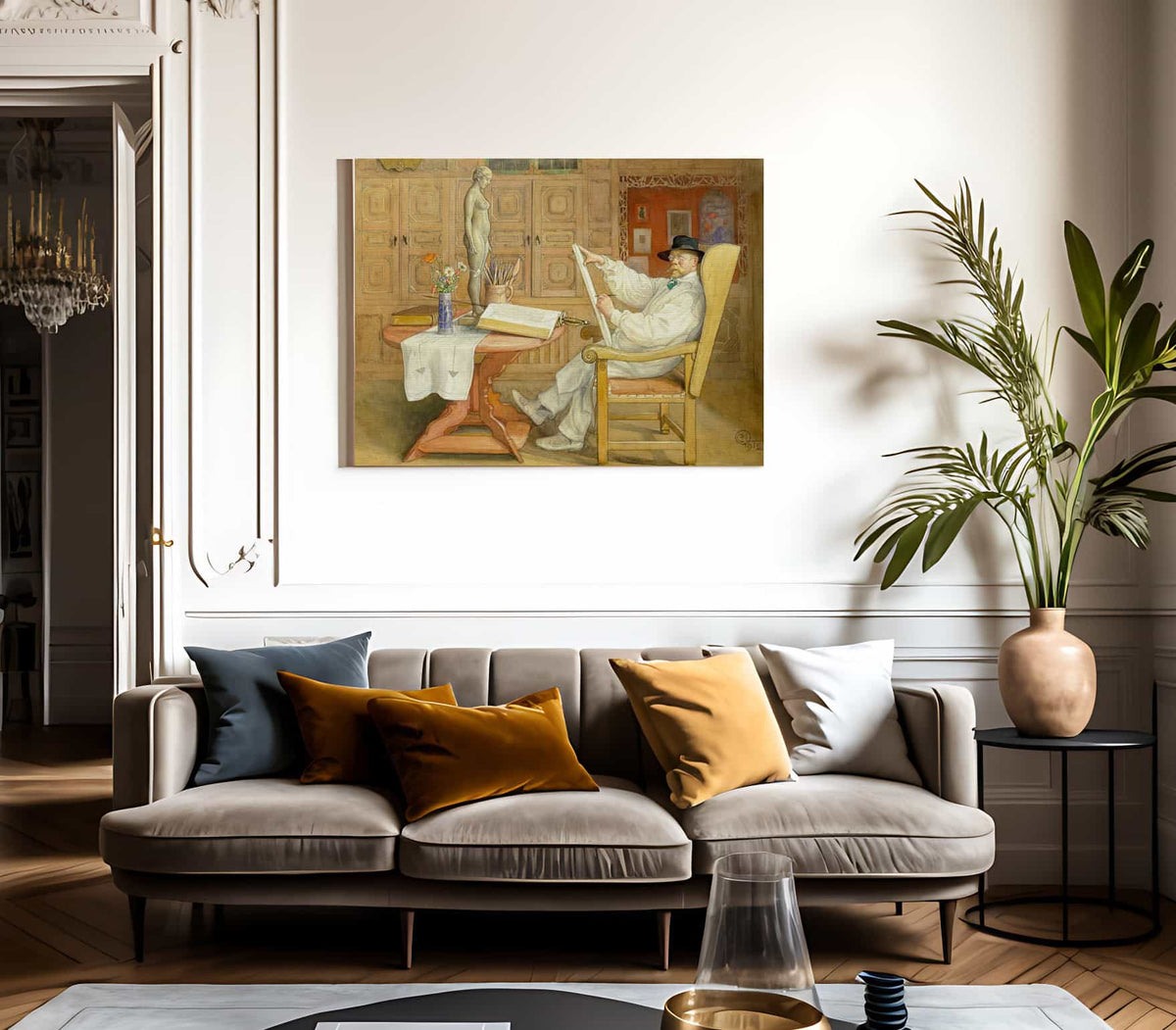 Self Portrait In The New Studio By Carl Larsson Fine Art Print 2