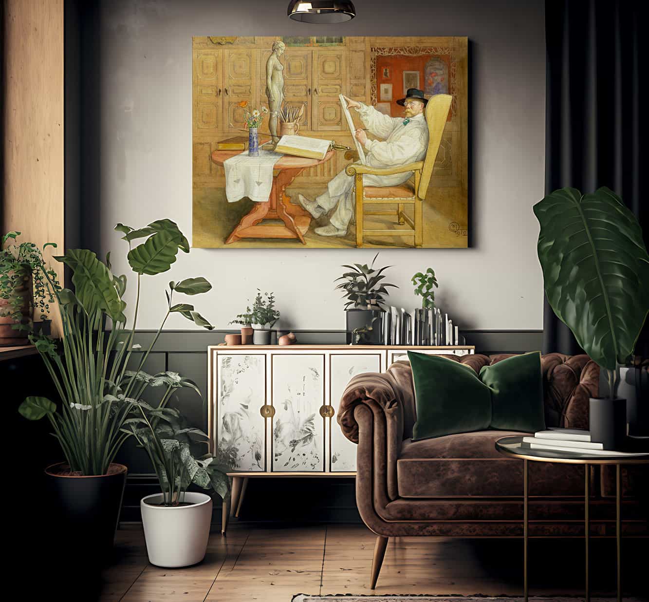 Self Portrait In The New Studio By Carl Larsson Fine Art Print 2