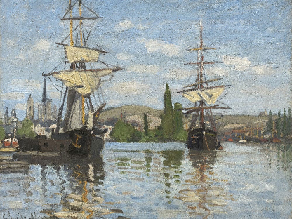 Ships Riding On The Seine At Rouen By Claude Monet Fine Art Print 2