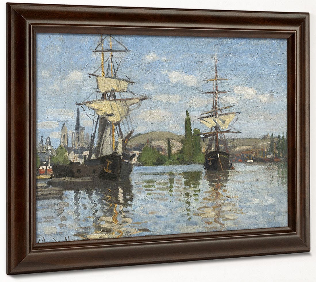 Ships Riding On The Seine At Rouen By Claude Monet Fine Art Print 2