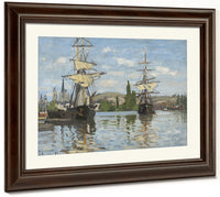 Ships Riding On The Seine At Rouen By Claude Monet Fine Art Print 2