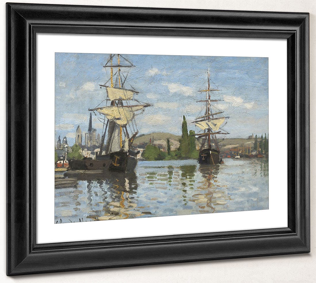 Ships Riding On The Seine At Rouen By Claude Monet Fine Art Print 2
