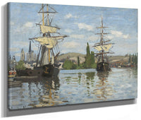 Ships Riding On The Seine At Rouen By Claude Monet Fine Art Print 2