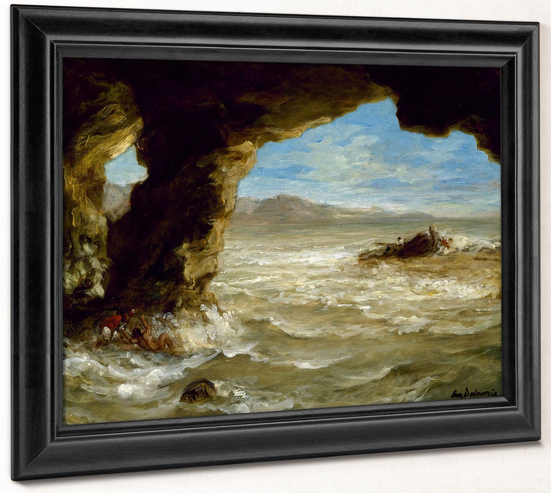 Shipwreck On The Coast By Ferdinand Victor Eugene Delacroix Fine Art Print 2
