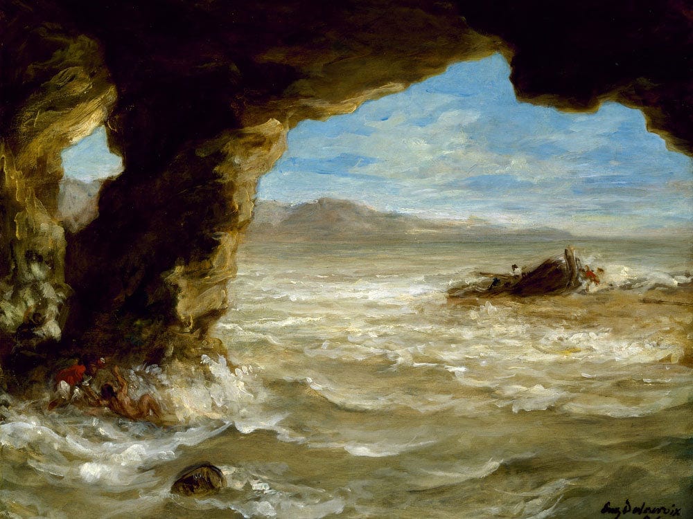 Shipwreck On The Coast By Ferdinand Victor Eugene Delacroix Fine Art Print 2