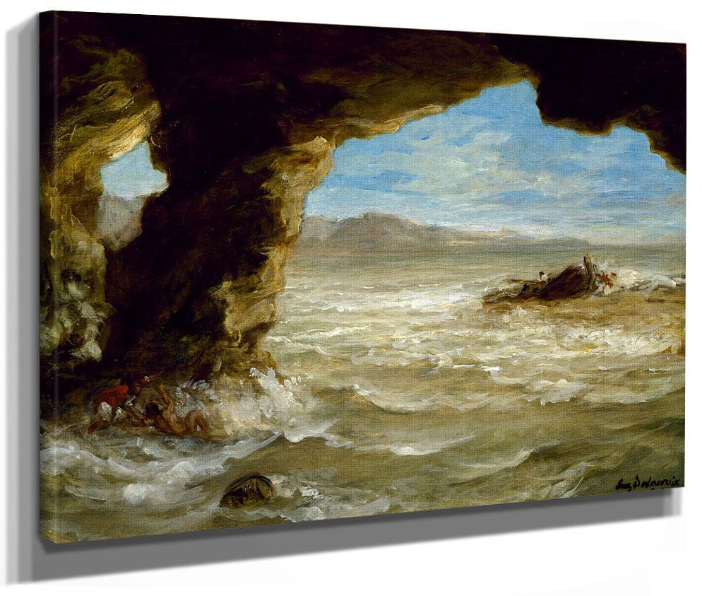 Shipwreck On The Coast By Ferdinand Victor Eugene Delacroix Fine Art Print 2