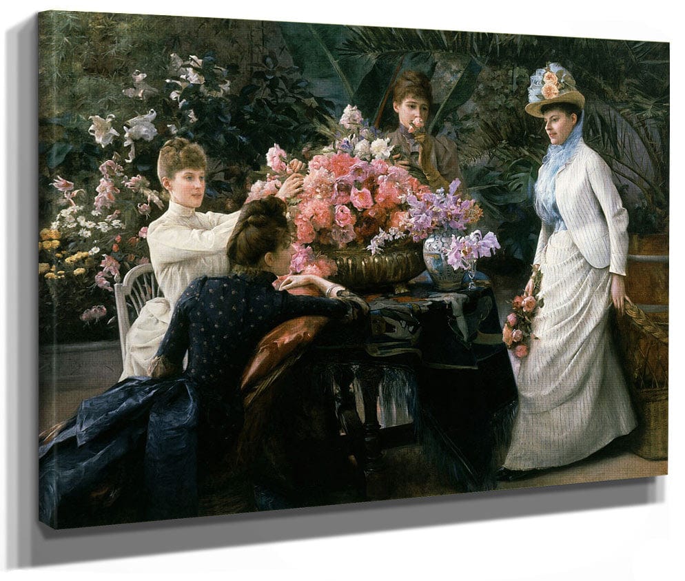Spring Flowers (In The Conservatory) By Julius Leblanc Stewart Fine Art Print 2
