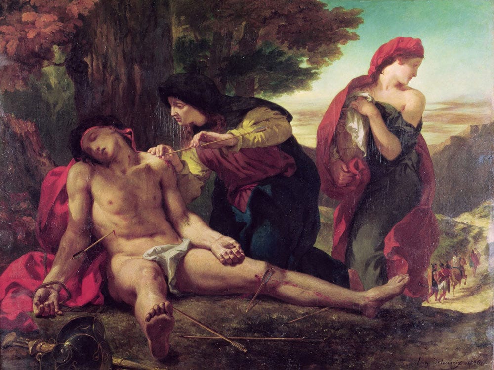 St. Sebastian By Ferdinand Victor Eugene Delacroix Fine Art Print 2