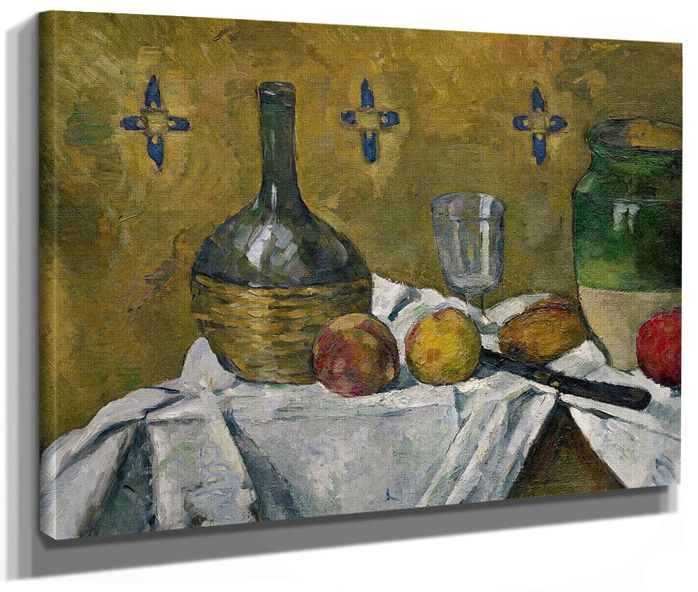 Still Life  Flask, Glass And Jugs By Paul Cezanne Fine Art Print 2