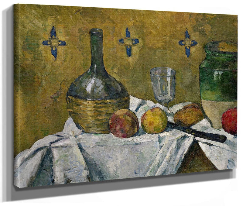 Still Life  Flask, Glass And Jugs By Paul Cezanne Fine Art Print 2