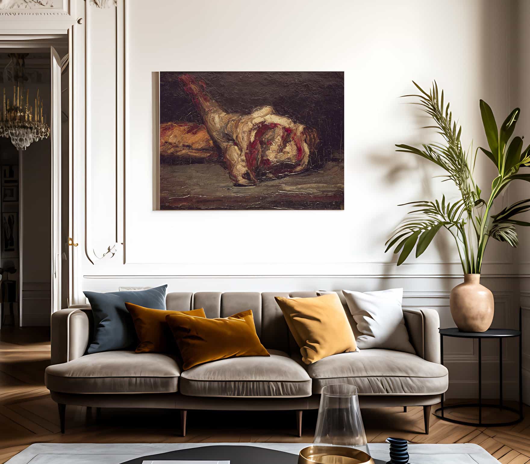 Still Life Of A Leg Of Mutton And Bread 1 By Paul Cezanne Fine Art Print 2