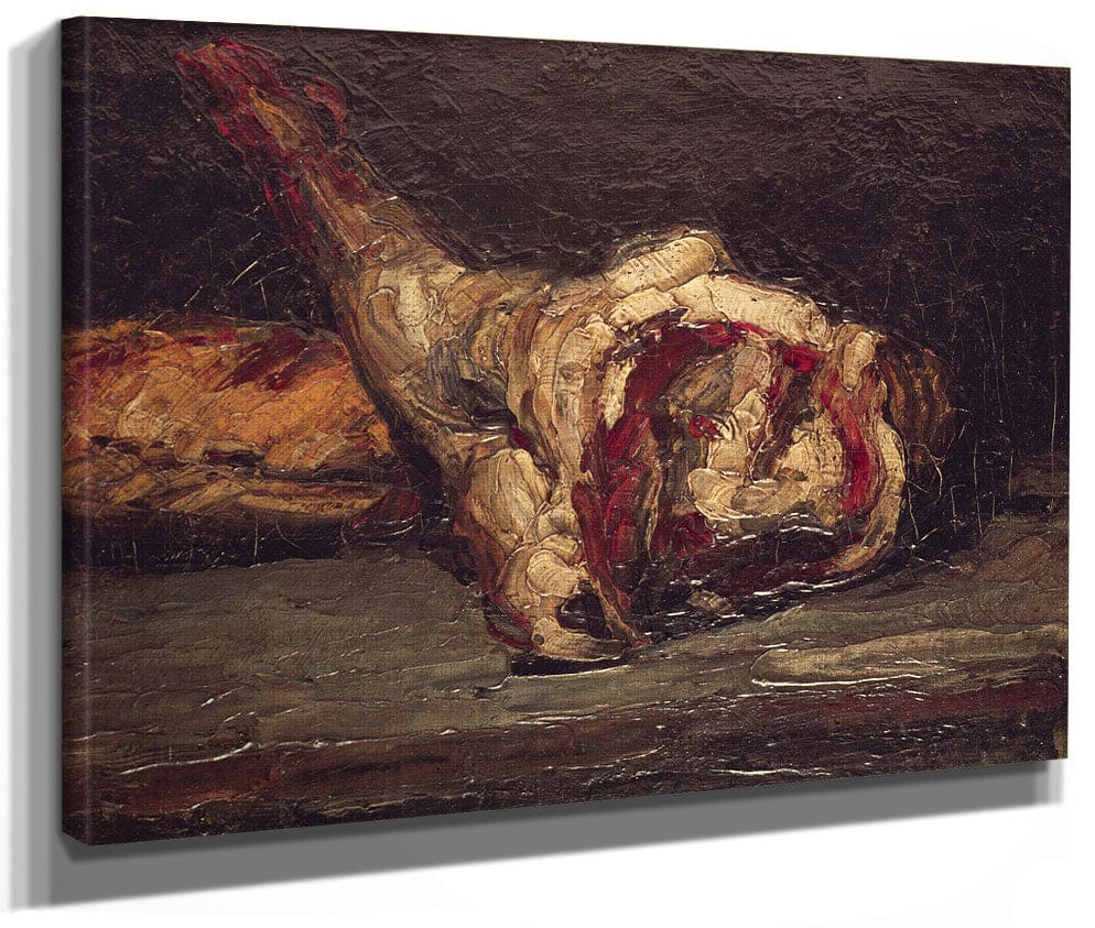 Still Life Of A Leg Of Mutton And Bread 1 By Paul Cezanne Fine Art Print 2