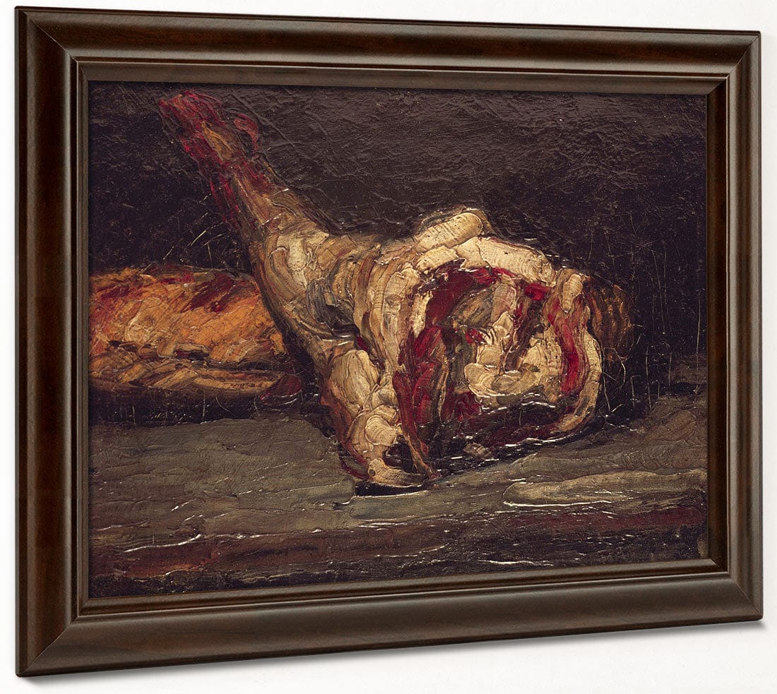 Still Life Of A Leg Of Mutton And Bread By Paul Cezanne Fine Art Print 2