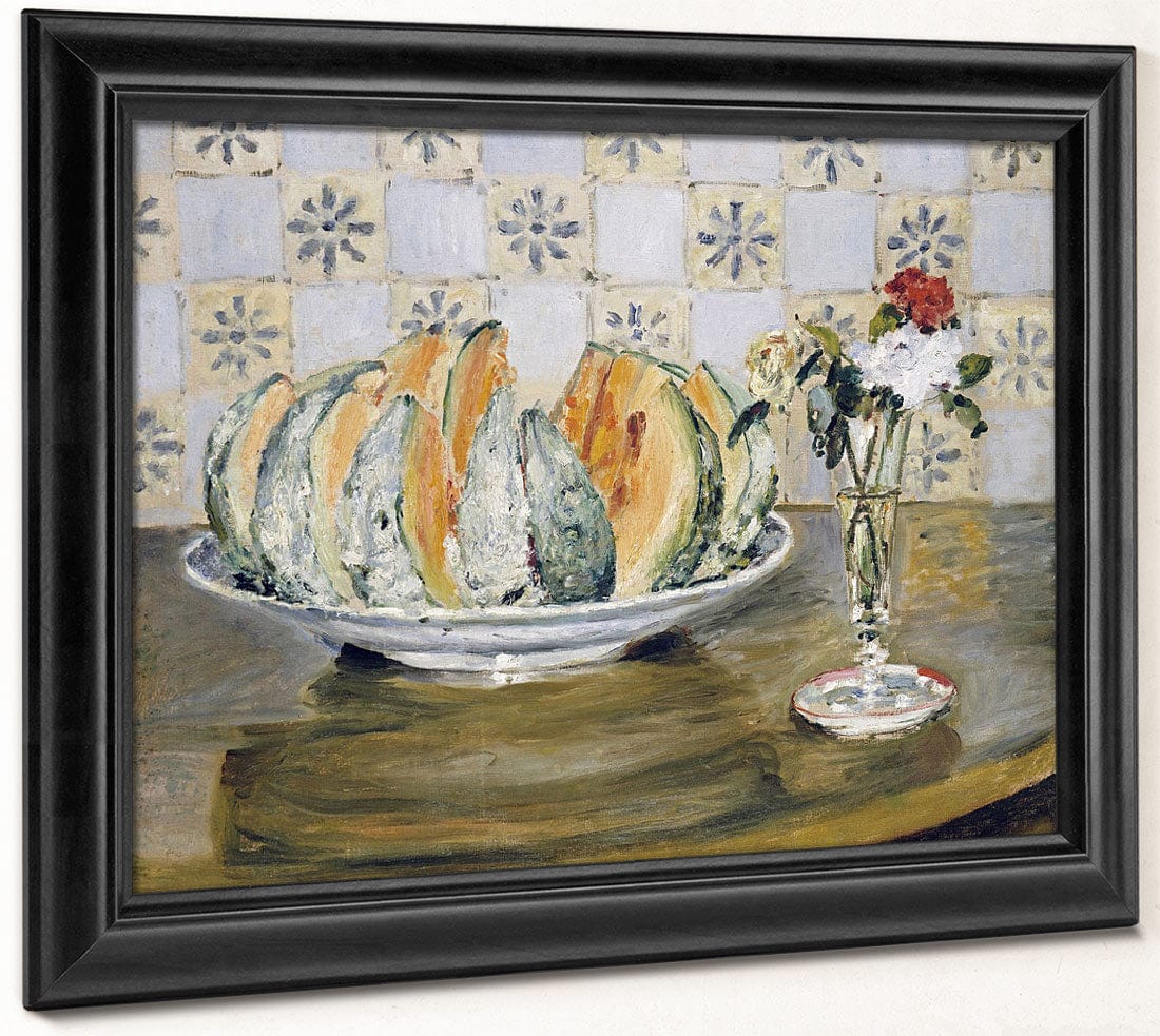 Still Life Of A Melon And A Vase Of Flowers 1 By Pierre Auguste Renoir Fine Art Print 2
