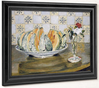 Still Life Of A Melon And A Vase Of Flowers 1 By Pierre Auguste Renoir Fine Art Print 2
