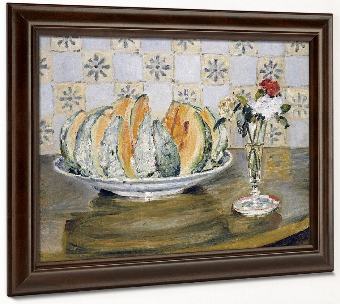 Still Life Of A Melon And A Vase Of Flowers 1 By Pierre Auguste Renoir Fine Art Print 2