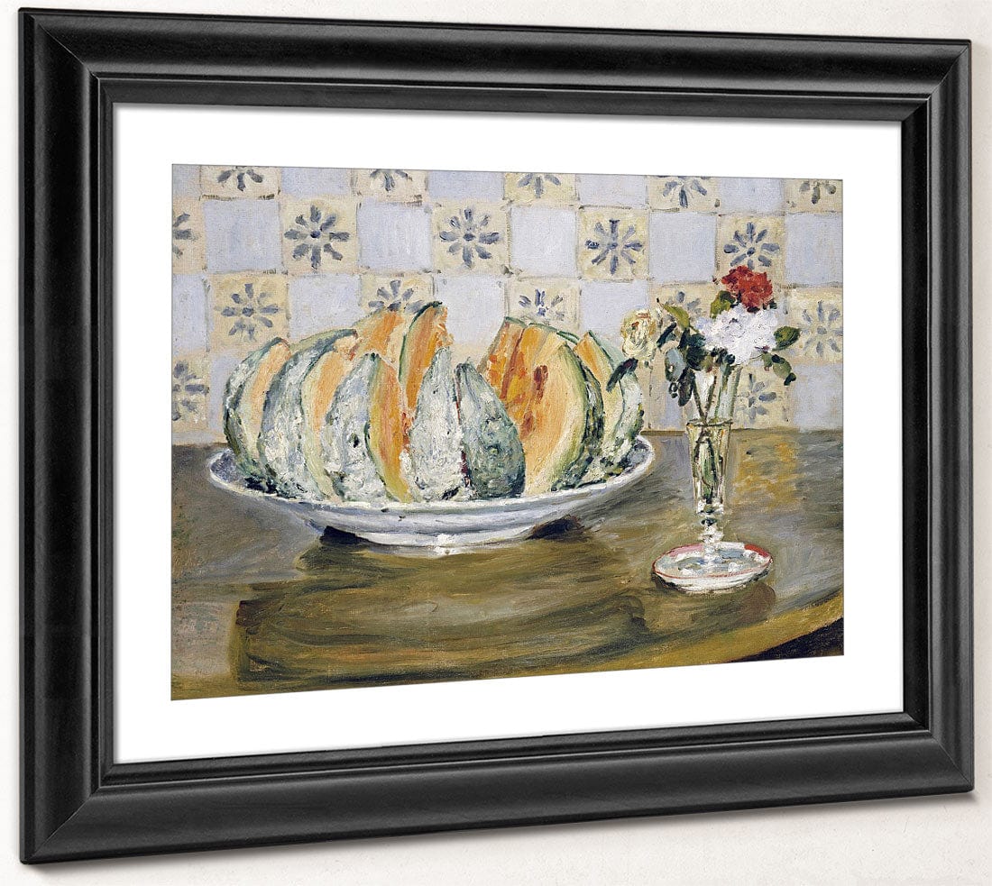 Still Life Of A Melon And A Vase Of Flowers 1 By Pierre Auguste Renoir Fine Art Print 2