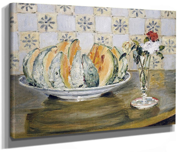 Still Life Of A Melon And A Vase Of Flowers 1 By Pierre Auguste Renoir Fine Art Print 2