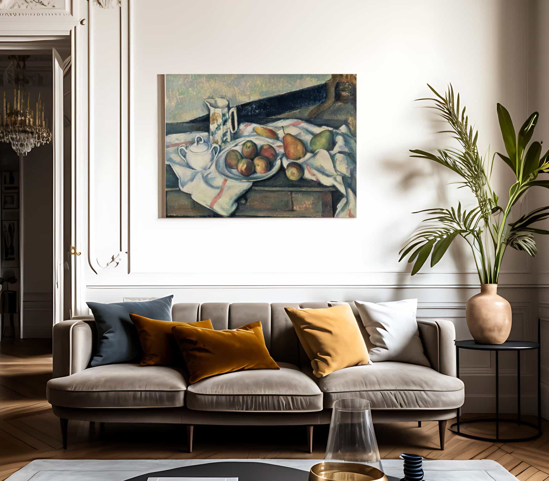 Still Life Of Peaches And Pears 1 By Paul Cezanne Fine Art Print 2