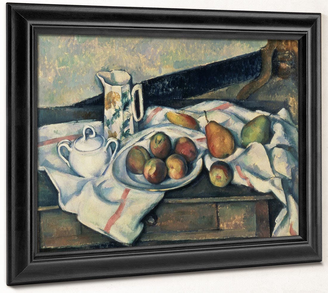 Still Life Of Peaches And Pears By Paul Cezanne Fine Art Print 2