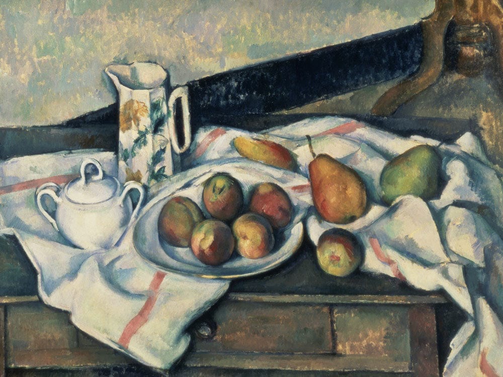 Still Life Of Peaches And Pears By Paul Cezanne Fine Art Print 2