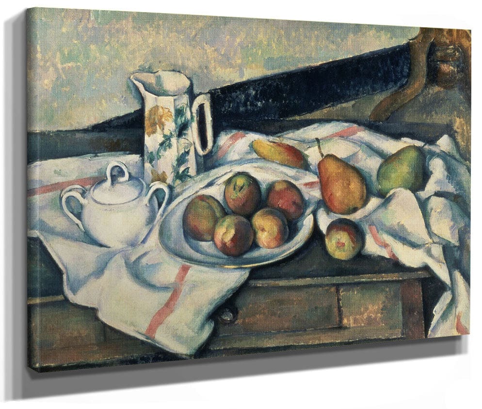 Still Life Of Peaches And Pears By Paul Cezanne Fine Art Print 2