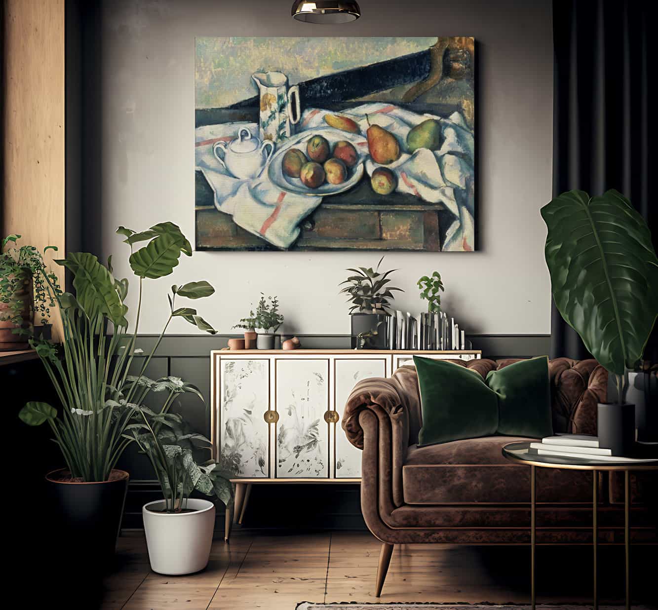 Still Life Of Peaches And Pears By Paul Cezanne Fine Art Print 2