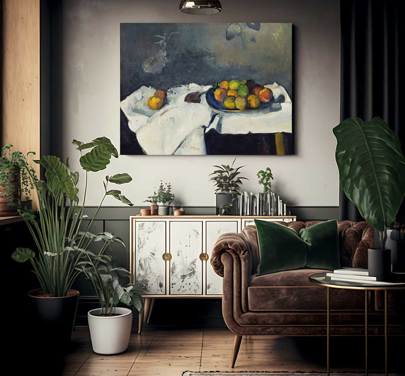 Still Life Plate Of Peaches By Paul Cezanne Fine Art Print 2