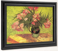 Still Life Vase With Oleanders And Books By Vincent Van Gogh Fine Art Print 2