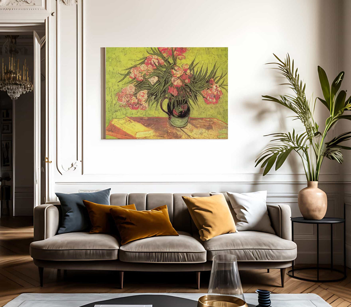 Still Life Vase With Oleanders And Books By Vincent Van Gogh Fine Art Print 2