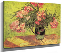 Still Life Vase With Oleanders And Books By Vincent Van Gogh Fine Art Print 2