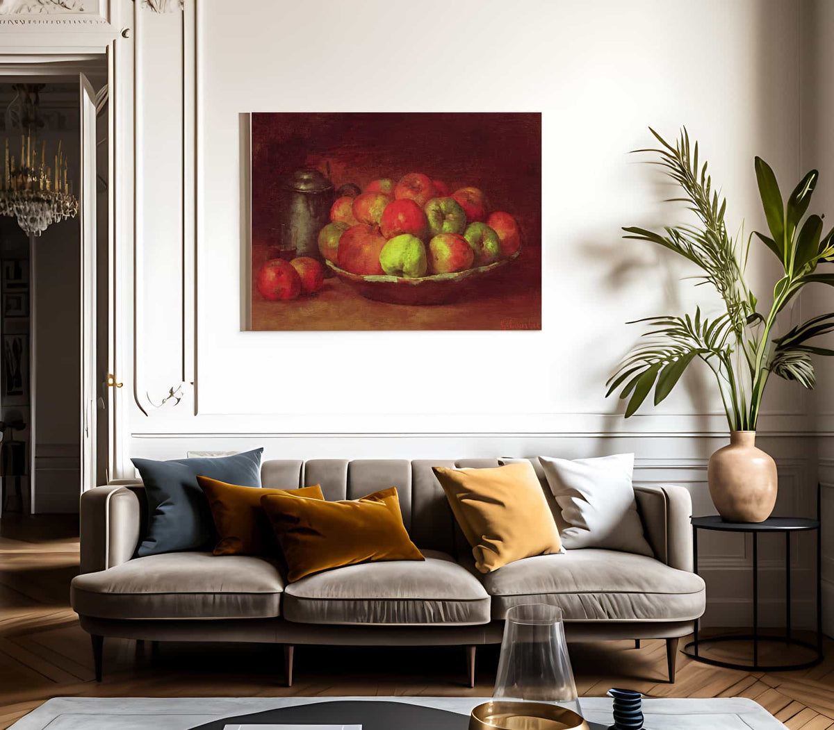 Still Life With Apples And A Pomegranate By Jean Desire Gustave Courbet Fine Art Print 2