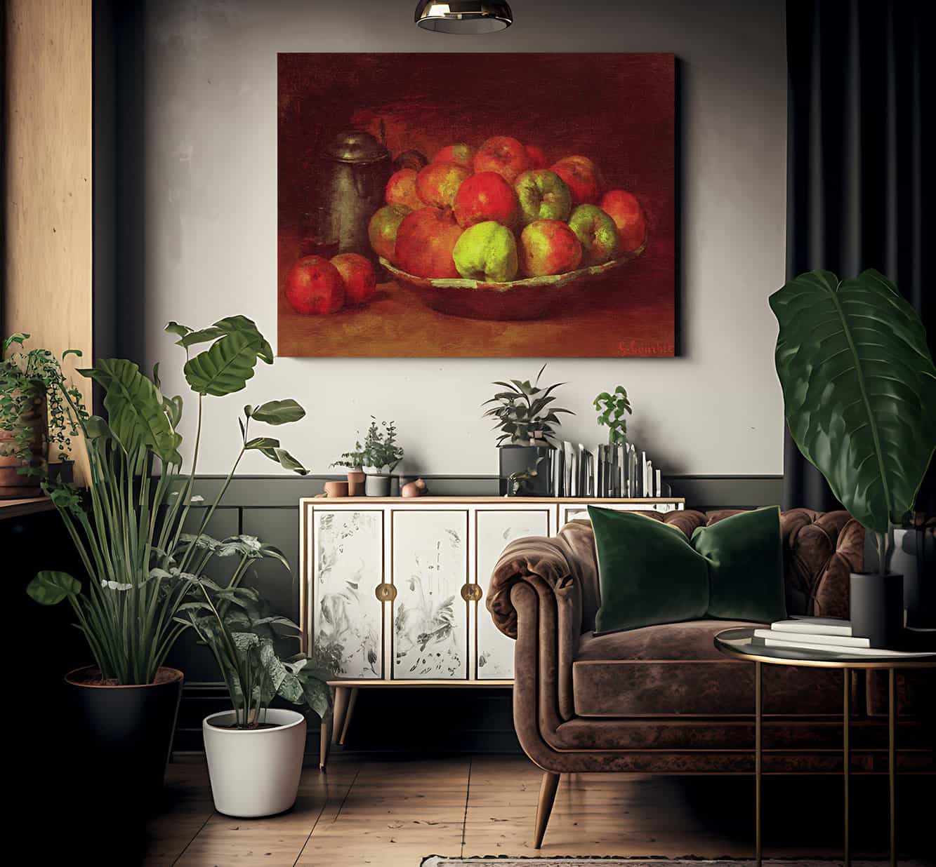 Still Life With Apples And A Pomegranate By Jean Desire Gustave Courbet Fine Art Print 2