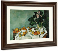 Still Life With Apples And A Pot Of Primroses By Paul Cezanne Fine Art Print 2