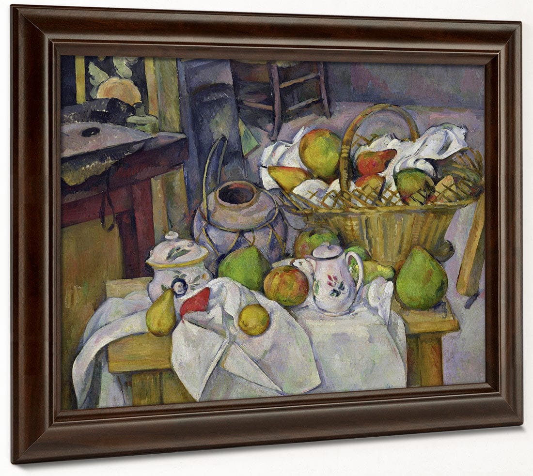 Still Life With Basket By Paul Cezanne Fine Art Print 2