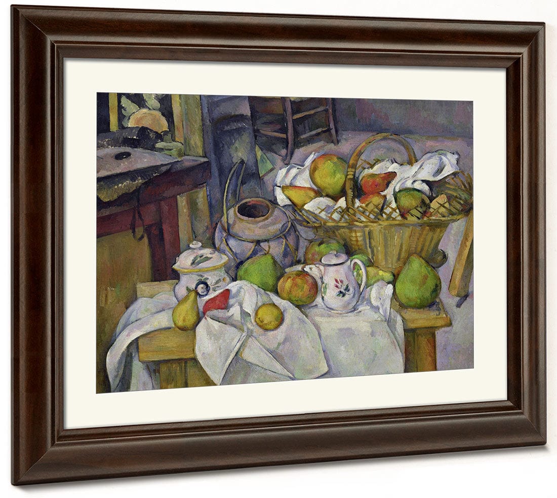 Still Life With Basket By Paul Cezanne Fine Art Print 2