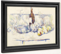Still Life With Carafe, Bottle, And Fruit (Nature Morte Pommes Et Poires Dans Un Panier Rond) By Paul Cezanne Fine Art Print 2
