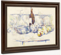 Still Life With Carafe, Bottle, And Fruit (Nature Morte Pommes Et Poires Dans Un Panier Rond) By Paul Cezanne Fine Art Print 2