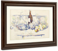 Still Life With Carafe, Bottle, And Fruit (Nature Morte Pommes Et Poires Dans Un Panier Rond) By Paul Cezanne Fine Art Print 2