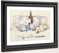 Still Life With Carafe, Bottle, And Fruit (Nature Morte Pommes Et Poires Dans Un Panier Rond) By Paul Cezanne Fine Art Print 2