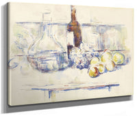 Still Life With Carafe, Bottle, And Fruit (Nature Morte Pommes Et Poires Dans Un Panier Rond) By Paul Cezanne Fine Art Print 2