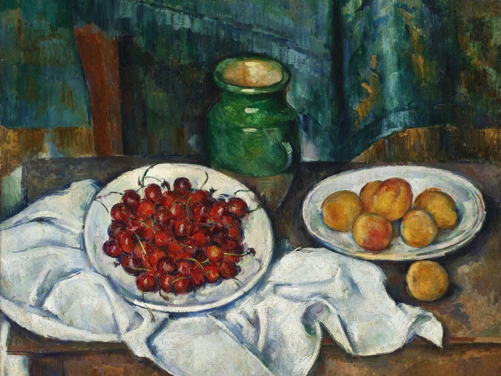 Still Life With Cherries And Peaches By Paul Cezanne Fine Art Print 2