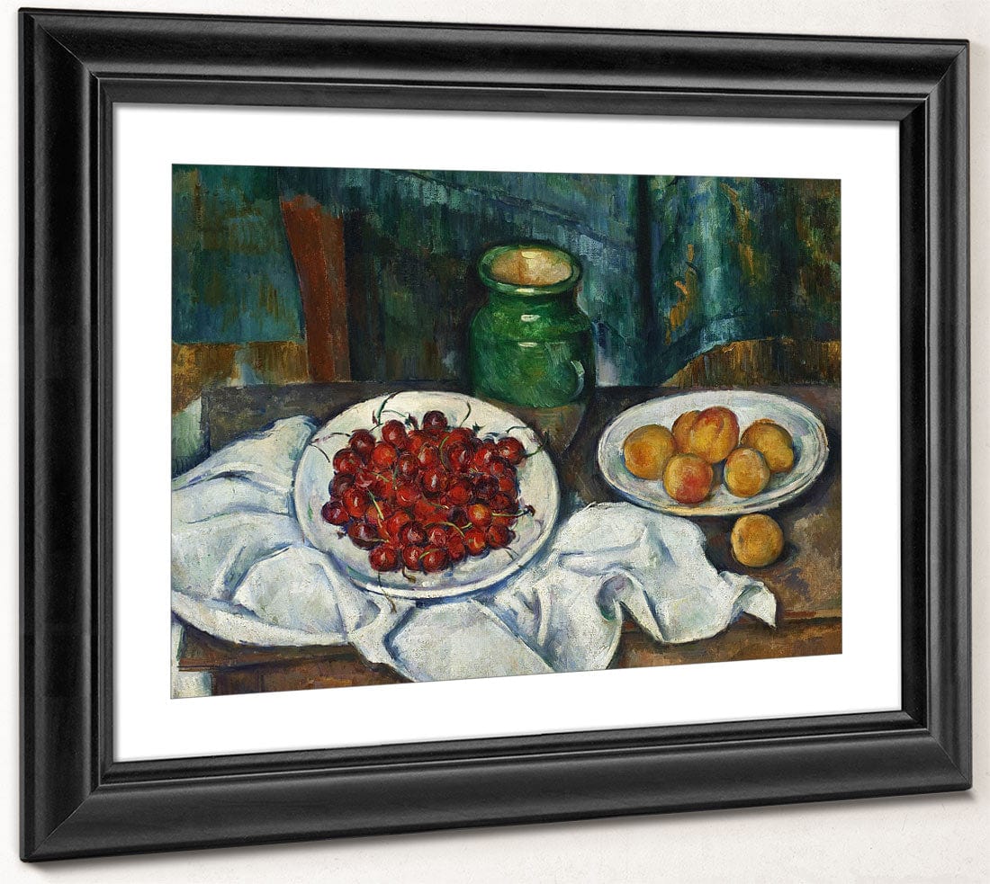 Still Life With Cherries And Peaches By Paul Cezanne Fine Art Print 2