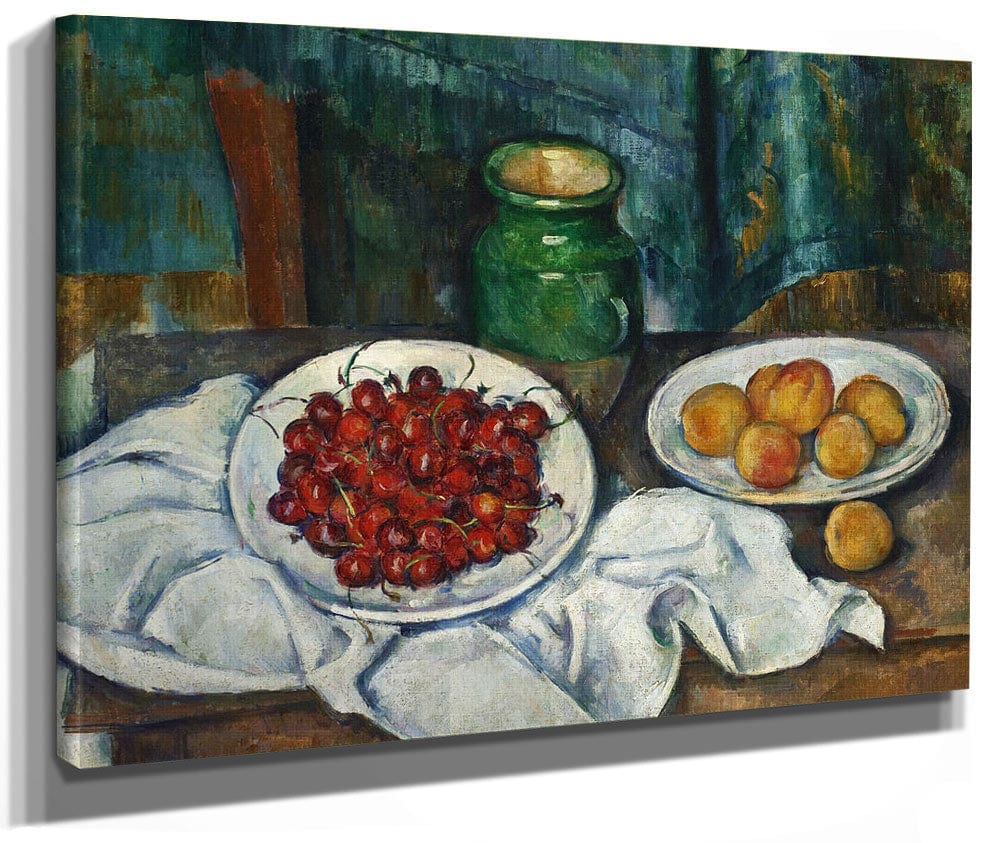Still Life With Cherries And Peaches By Paul Cezanne Fine Art Print 2