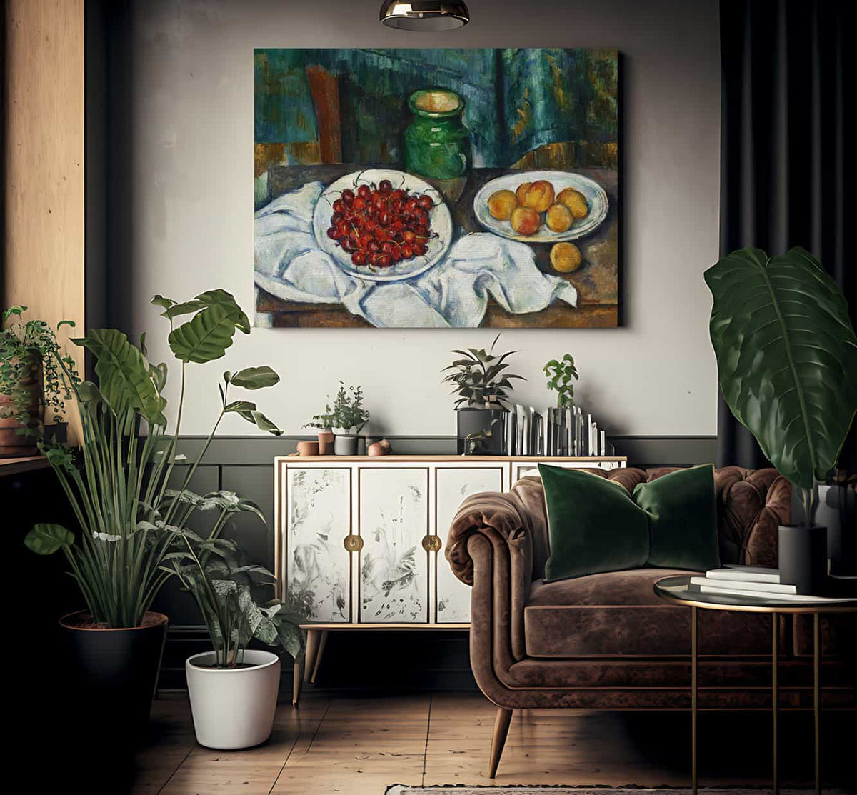 Still Life With Cherries And Peaches By Paul Cezanne Fine Art Print 2